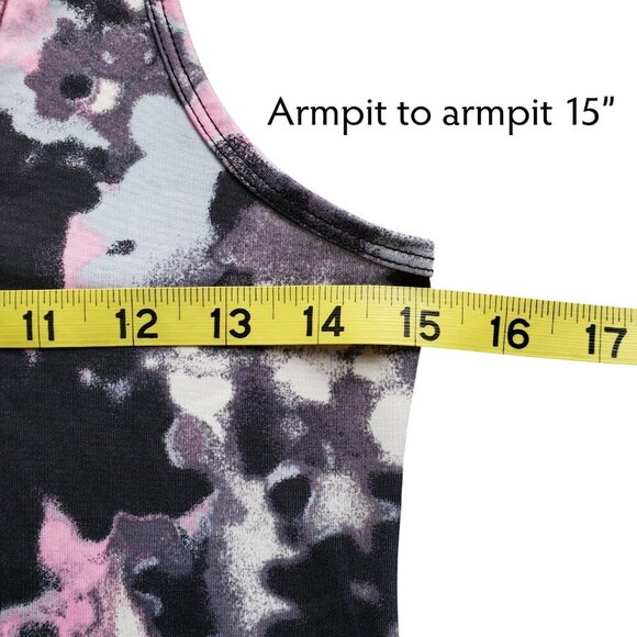 90 Degree by Reflex Racerback Athletic Tank Top Longline Abstract Black Pink M - Picture 8 of 12